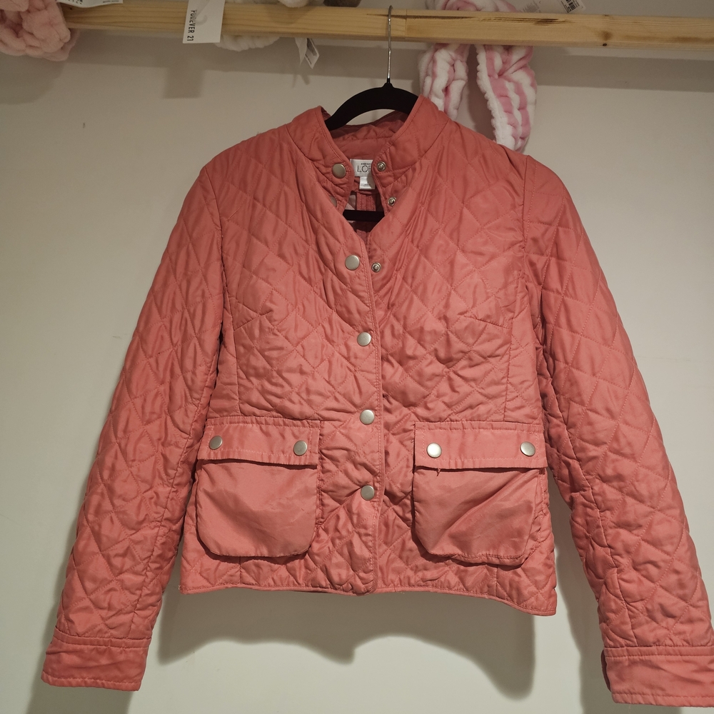 LOFT Coral Quilted Puffer Jacket